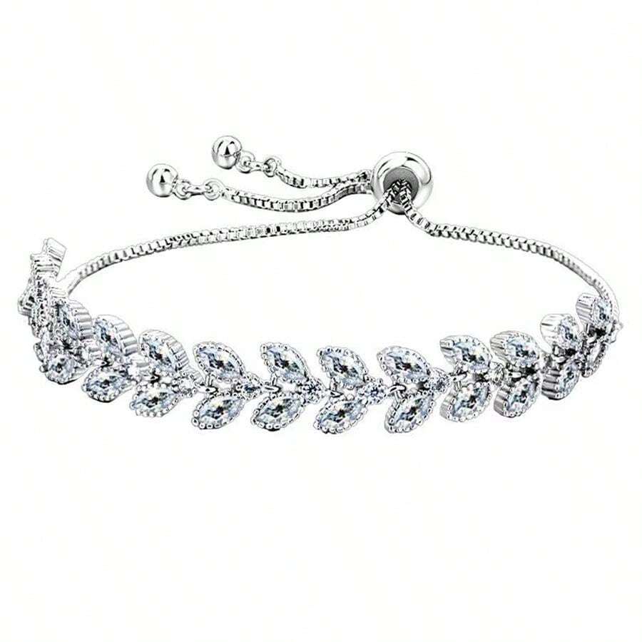 18K White Gold Plated Tennis Bracelet