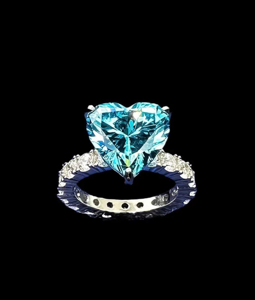 Open media 1 in modal Open media 2 in modal Open media 3 in modal Open media 4 in modal Blue Stone Adjustable Heart Ring with Premium Light Box 💙