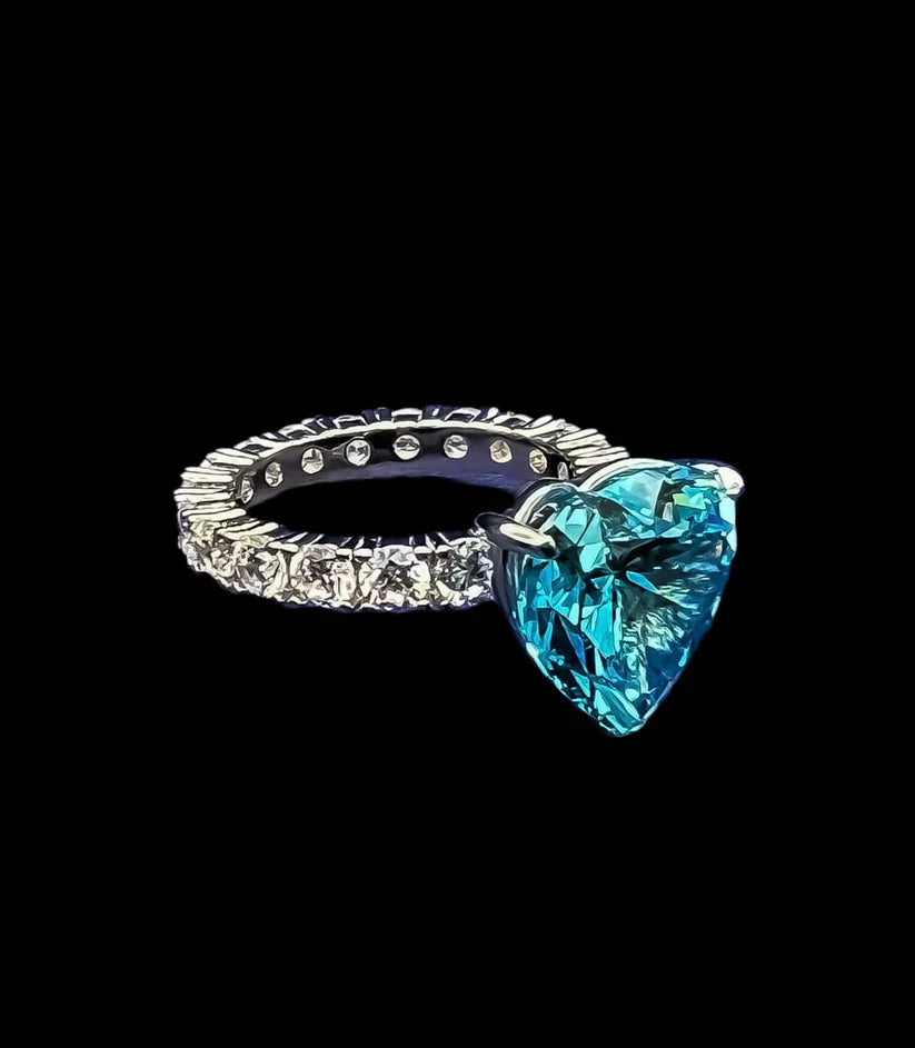 Open media 1 in modal Open media 2 in modal Open media 3 in modal Open media 4 in modal Blue Stone Adjustable Heart Ring with Premium Light Box 💙