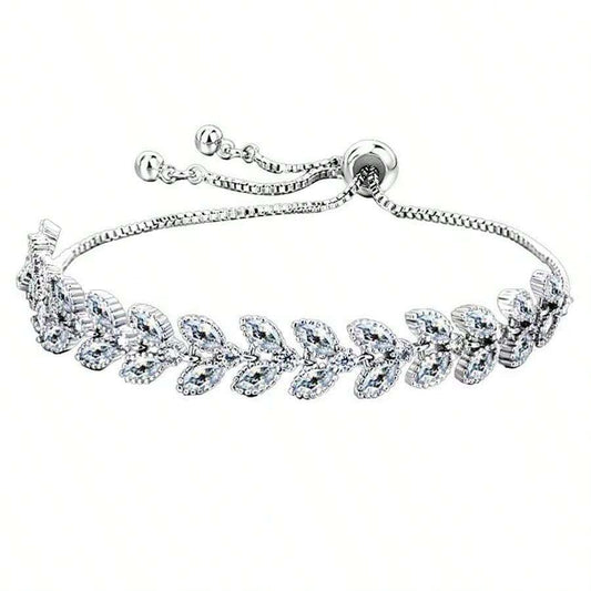 18K White Gold Plated Tennis Bracelet