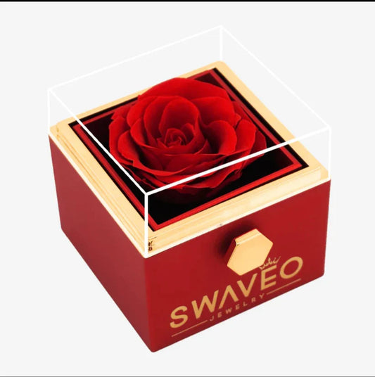 Rotating Rose Box + Heart Ring 💖 (With Gift Bag)